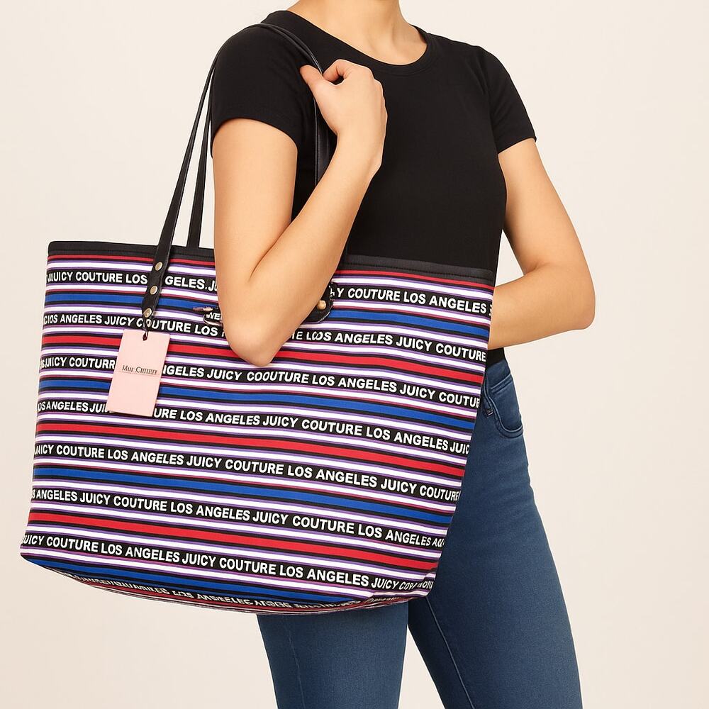 Juicy Couture Oops A Daisy Sporty Striped Tote